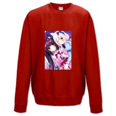 Свитшот с принтом Неко Пара Кошачий Рай Чоколла И Ванилла - XS красный