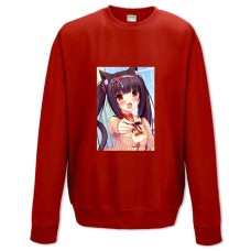 Свитшот с принтом Неко Пара Кошачий Рай Забавная Чоколла - XS красный