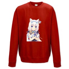 Свитшот с принтом Неко Пара Кошачий Рай Неко Ванилла - XS красный