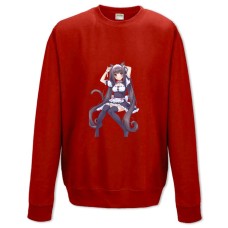 Свитшот с принтом Неко Пара Кошачий Рай Чоколла - XS красный