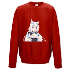 Свитшот с принтом Неко Пара Кошачий Рай Неко Ванилла Девушка - XS красный