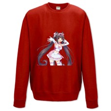 Свитшот с принтом Неко Пара Кошачий Рай Красивая Чоколла - XS красный