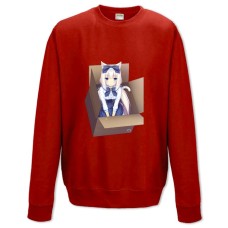 Свитшот с принтом Неко Пара Кошачий Рай Ванилла Коробка - XS красный