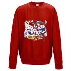 Свитшот с принтом Неко Пара Кошачий Рай Логотип - XS красный