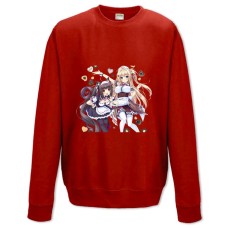 Свитшот с принтом Неко Пара Кошачий Рай Неко Девушки - XS красный