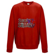 Sweatshort with Print Suicide Squad Logo With Heroes - XS  red