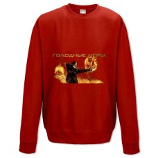 Sweatshort with Print The Hunger Games Katniss Everdeen Fire Russian Logo - XS  red
