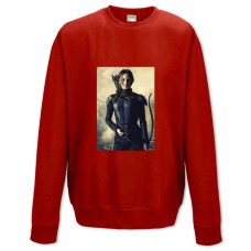 Sweatshort with Print The Hunger Games Katniss Everdeen In Black - XS  red