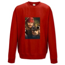 Свитшот с принтом Пираты Карибского Моря Джек Воробей И Пистолет - XS красный