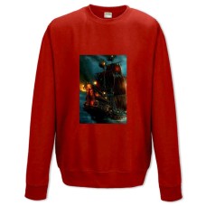 Свитшот с принтом Пираты Карибского Моря Лодка - XS красный