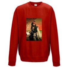 Свитшот с принтом Пираты Карибского Моря Главный Герой Джек Воробей - XS красный