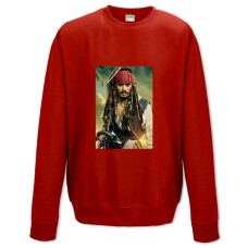 Свитшот с принтом Пираты Карибского Моря Герой Джек Воробей - XS красный