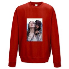 Свитшот с принтом Пираты Карибского Моря Джек Воробей И Элизабет Суонн - XS красный