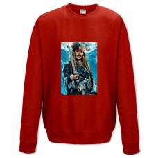 Свитшот с принтом Пираты Карибского Моря Капитан Джек Воробей - XS красный