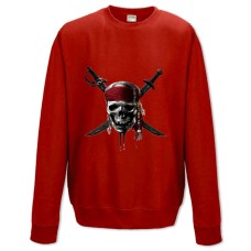 Свитшот с принтом Пираты Карибского Моря Скелет - XS красный