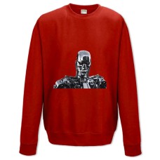 Sweatshort with Print The Terminator Robot Face - XS  red