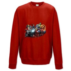 Свитшот с принтом Марвел Главные Персонажи - XS красный