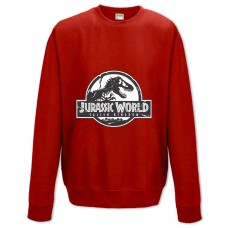 Свитшот с принтом Парк Юрского Периода Черный Логотип - XS красный