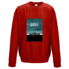Свитшот с принтом Остров Лост Герои - XS красный