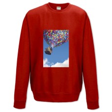Sweatshort with Print Up Flying House - XS  red