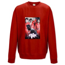 Свитшот с принтом Отбросы Главные Герои - XS красный