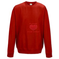 Sweatshort with Print Valentine's Day I Love You Lovely - XS  red