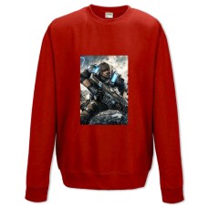 Свитшот с принтом Джиарс Оф Вар Герой - XS красный