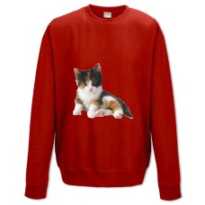 Світшот з принтом Кошеня Трьох Квітів - XS червоний