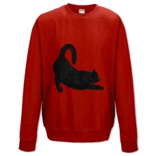 Sweatshort with Print Funny Black Cat - XS  red