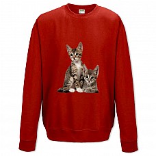 Sweatshort with Print Two Cute Kittens - XS  red