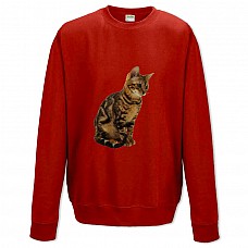 Sweatshort with Print Cat Sits - XS  red