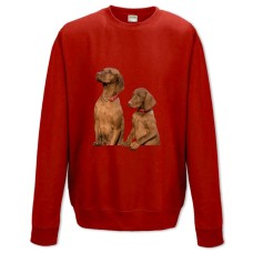 Sweatshort with Print Two Dogs Look Somewhere - XS  red