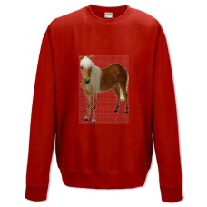 Свитшот с принтом Лошади С Забавной Гривой - XS красный