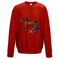 Sweatshort with Print Strong Brown Horse - XS  red