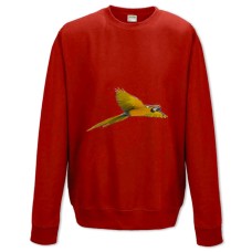 Свитшот с принтом Попугай Синий И Желтый - XS красный