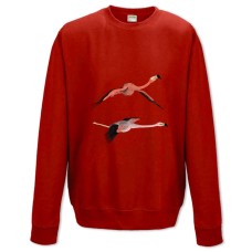 Sweatshort with Print Two Flamingos Fly - XS  red