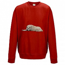 Sweatshort with Print White Wolf - XS  red