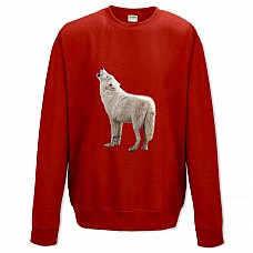 Sweatshort with Print White Wolf Howls - XS  red