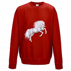 Sweatshort with Print White Unicorn Jumps - XS  red