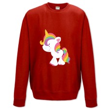 Sweatshort with Print Cute Little Unicorn - XS  red