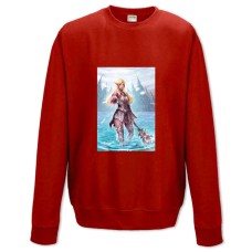 Свитшот с принтом Линейдж Девушка - XS красный