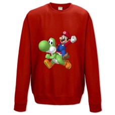Свитшот с принтом Марио Дино Герой - XS красный