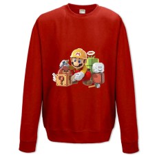 Світшот з принтом Маріо Герой Блоки - XS червоний