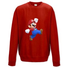 Свитшот с принтом Марио Прикольный Героический Принт - XS красный
