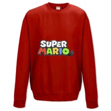 Свитшот с принтом Марио Логотип - XS красный
