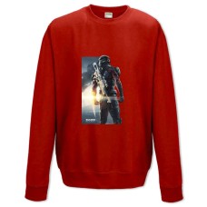 Світшот з принтом Мас Ефект Герой - XS червоний