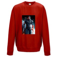 Світшот з принтом Мас Ефект Головний Герой Принт - XS червоний