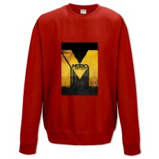 Свитшот с принтом Метро Логотип Принт - XS красный