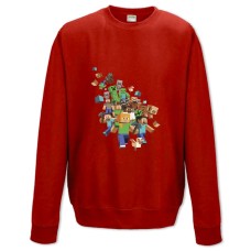 Світшот з принтом Майнкрафт Всесвіт - XS червоний