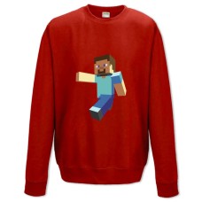 Світшот з принтом Майнкрафт Стів - XS червоний